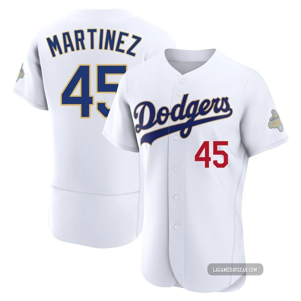Pedro Martinez ＃45 Los Angeles Dodgers Authentic Men's Gold White 2026 Collection Jersey