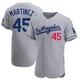 Pedro Martinez ＃45 Los Angeles Dodgers Authentic Men's Gray Away Jersey