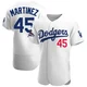 Pedro Martinez ＃45 Los Angeles Dodgers Authentic Men's White Home Official 2024 World Series Champions Jersey