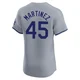 Pedro Martinez ＃45 Los Angeles Dodgers Elite Men's Gray Road Jersey