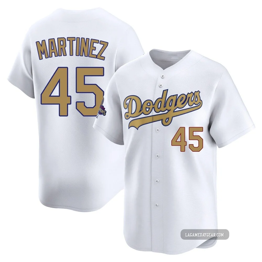 Pedro Martinez ＃45 Los Angeles Dodgers Limited Men's Gold White 2025 Collection Jersey