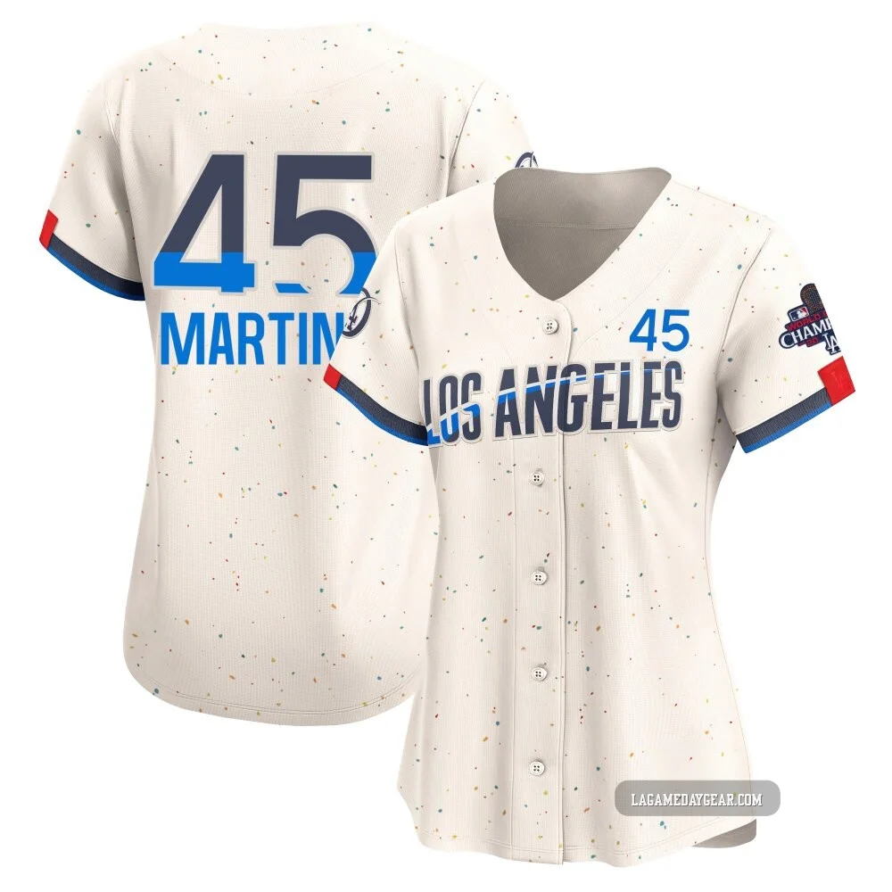 Pedro Martinez ＃45 Los Angeles Dodgers Limited Women's Cream 2024 City Connect World Series Champions Jersey