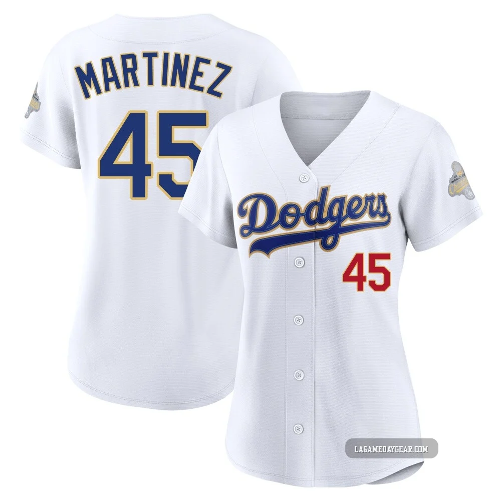 Pedro Martinez ＃45 Los Angeles Dodgers Limited Women's Gold White 2026 Collection Stadium Jersey