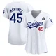 Pedro Martinez ＃45 Los Angeles Dodgers Limited Women's White Home 2024 World Series Jersey