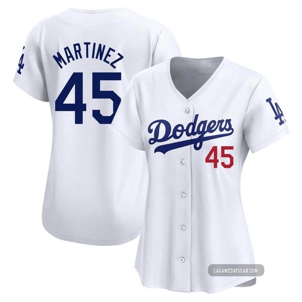 Pedro Martinez ＃45 Los Angeles Dodgers Limited Women's White Home Jersey