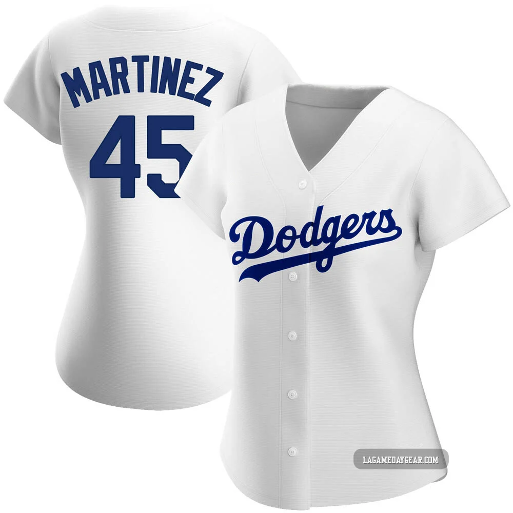 Pedro Martinez ＃45 Los Angeles Dodgers Replica Women's White Home Jersey