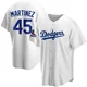 Pedro Martinez ＃45 Los Angeles Dodgers Replica Youth White Home 2024 World Series Champions Jersey