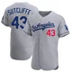 Rick Sutcliffe ＃43 Los Angeles Dodgers Authentic Men's Gray Away Jersey