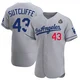 Rick Sutcliffe ＃43 Los Angeles Dodgers Authentic Men's Gray Away Official 2024 World Series Jersey
