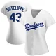 Rick Sutcliffe ＃43 Los Angeles Dodgers Authentic Women's White Home Jersey
