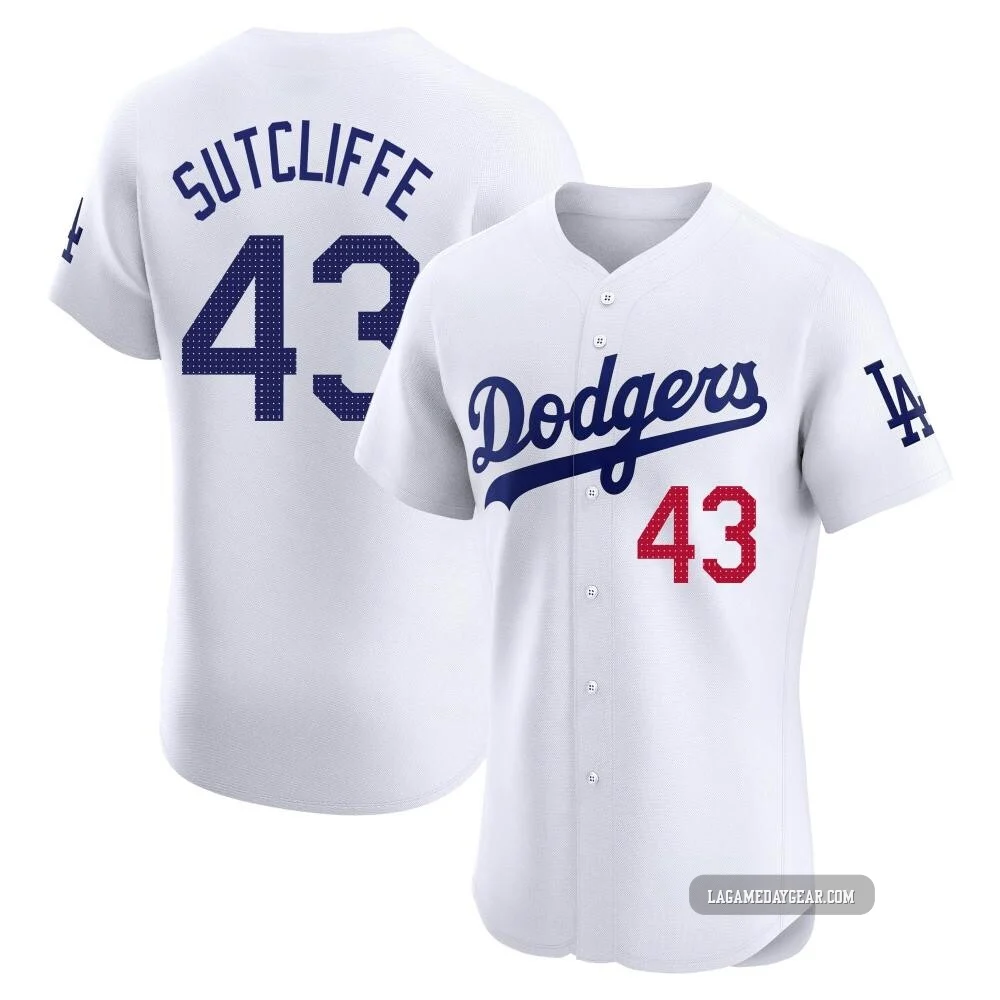 Rick Sutcliffe ＃43 Los Angeles Dodgers Elite Men's White Home Jersey