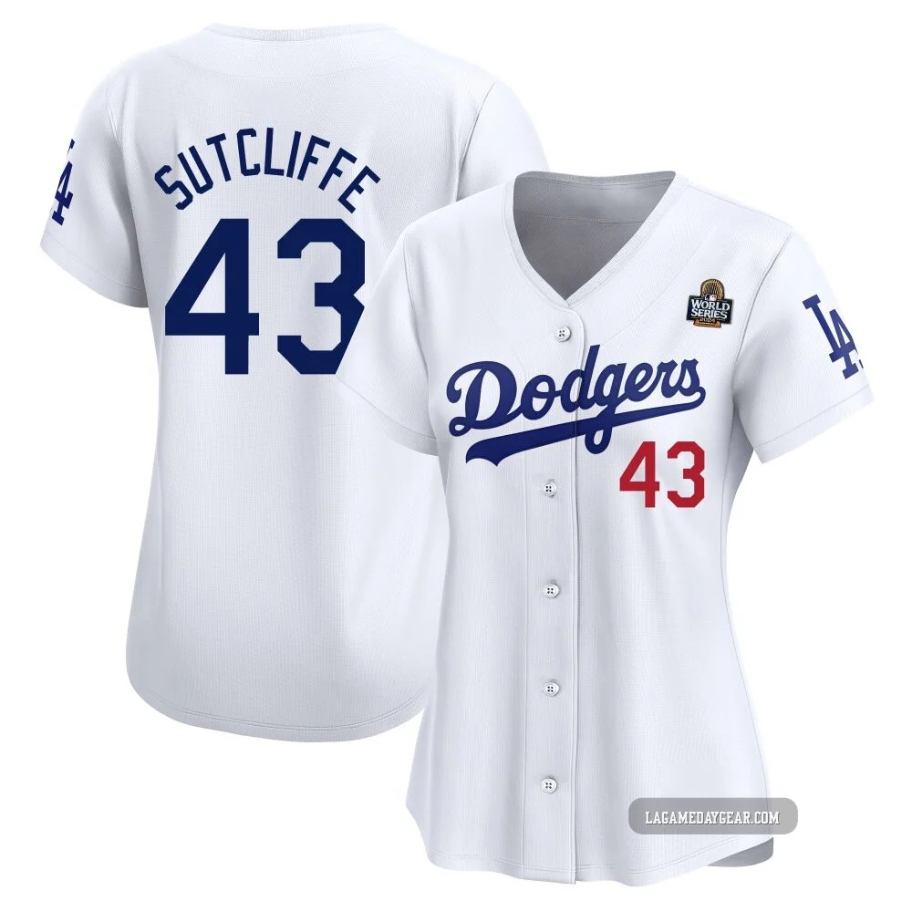 Rick Sutcliffe ＃43 Los Angeles Dodgers Limited Women's White Home 2024 World Series Jersey