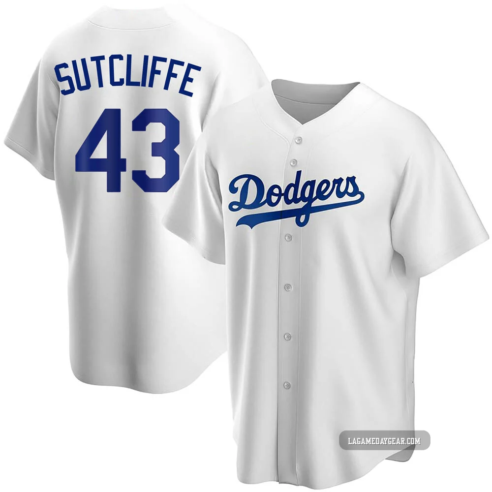 Rick Sutcliffe ＃43 Los Angeles Dodgers Replica Men's White Home Jersey