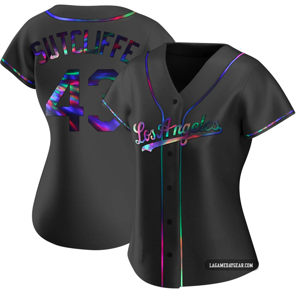 Rick Sutcliffe ＃43 Los Angeles Dodgers Replica Women's Black Holographic Alternate Jersey