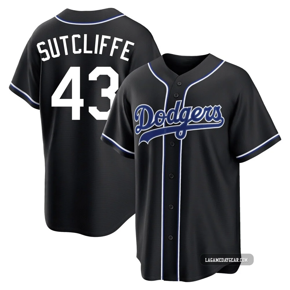 Rick Sutcliffe ＃43 Los Angeles Dodgers Replica Youth Black Fashion Out Jersey