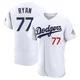 River Ryan ＃77 Los Angeles Dodgers Authentic Men's Gold White 2026 Collection Jersey