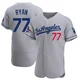 River Ryan ＃77 Los Angeles Dodgers Authentic Men's Gray Away Official 2024 World Series Champions Jersey