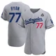 River Ryan ＃77 Los Angeles Dodgers Authentic Men's Gray Away Official 2024 World Series Jersey