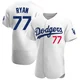 River Ryan ＃77 Los Angeles Dodgers Authentic Men's White Home Jersey