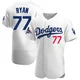 River Ryan ＃77 Los Angeles Dodgers Authentic Men's White Home Official 2024 World Series Champions Jersey