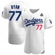 River Ryan ＃77 Los Angeles Dodgers Authentic Men's White Home Official 2024 World Series Jersey