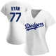 River Ryan ＃77 Los Angeles Dodgers Authentic Women's White Home Jersey