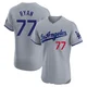 River Ryan ＃77 Los Angeles Dodgers Elite Men's Gray Road Jersey