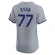 River Ryan ＃77 Los Angeles Dodgers Elite Men's Gray Road Jersey