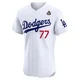 River Ryan ＃77 Los Angeles Dodgers Elite Men's White Home 2024 World Series Jersey