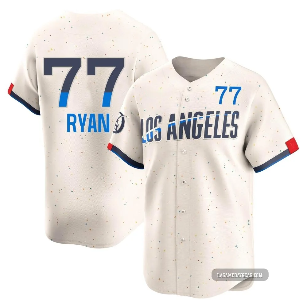 River Ryan ＃77 Los Angeles Dodgers Limited Men's Cream 2024 City Connect Jersey