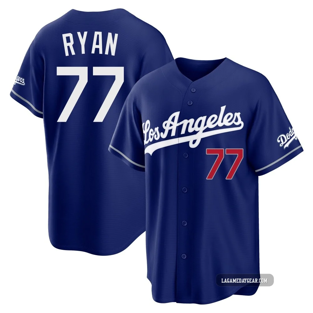 River Ryan ＃77 Los Angeles Dodgers Limited Men's Royal Alternate Stadium Jersey