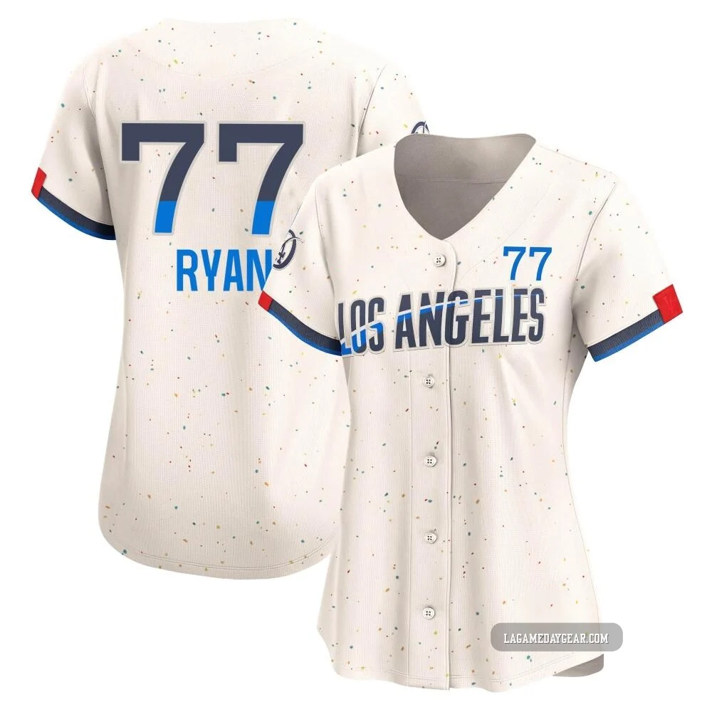 River Ryan ＃77 Los Angeles Dodgers Limited Women's Cream 2024 City Connect Jersey