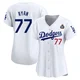 River Ryan ＃77 Los Angeles Dodgers Limited Women's White Home 2024 World Series Jersey