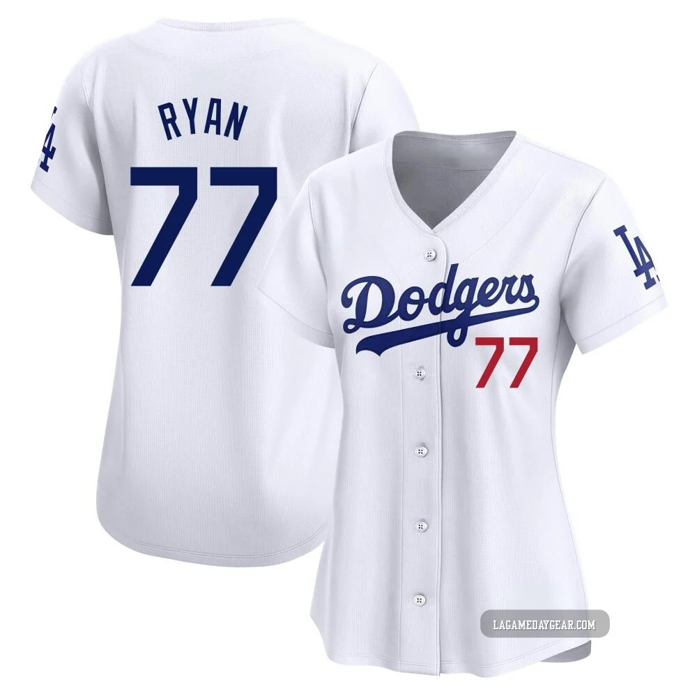 River Ryan ＃77 Los Angeles Dodgers Limited Women's White Home Jersey