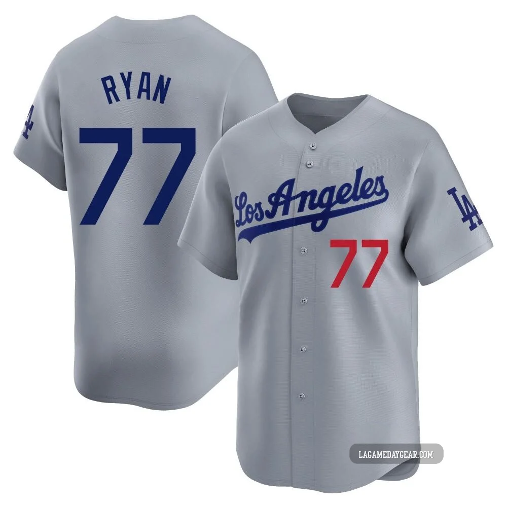 River Ryan ＃77 Los Angeles Dodgers Limited Youth Gray Away Jersey