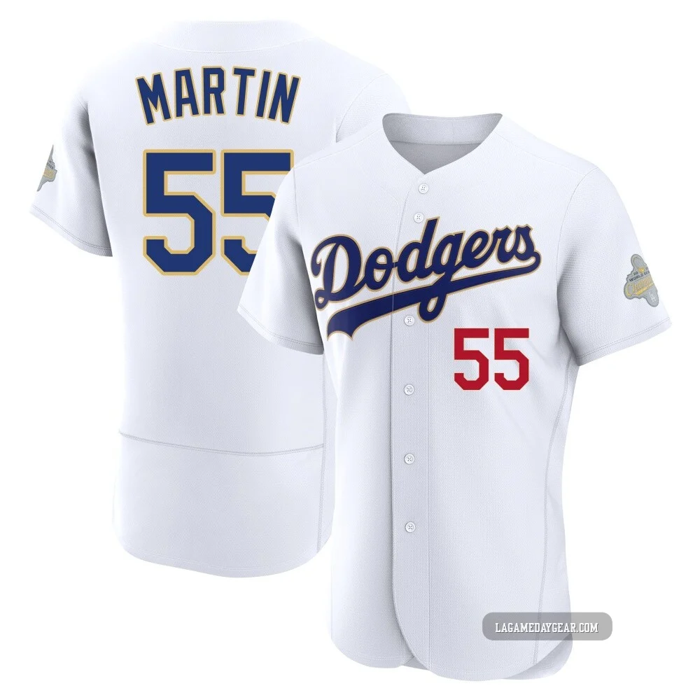 Russell Martin ＃55 Los Angeles Dodgers Authentic Men's Gold White 2026 Collection Jersey