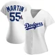 Russell Martin ＃55 Los Angeles Dodgers Authentic Women's White Home 2024 World Series Champions Jersey