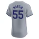 Russell Martin ＃55 Los Angeles Dodgers Elite Men's Gray Road Jersey