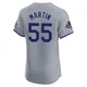 Russell Martin ＃55 Los Angeles Dodgers Elite Men's Gray Road World Series Champions Jersey