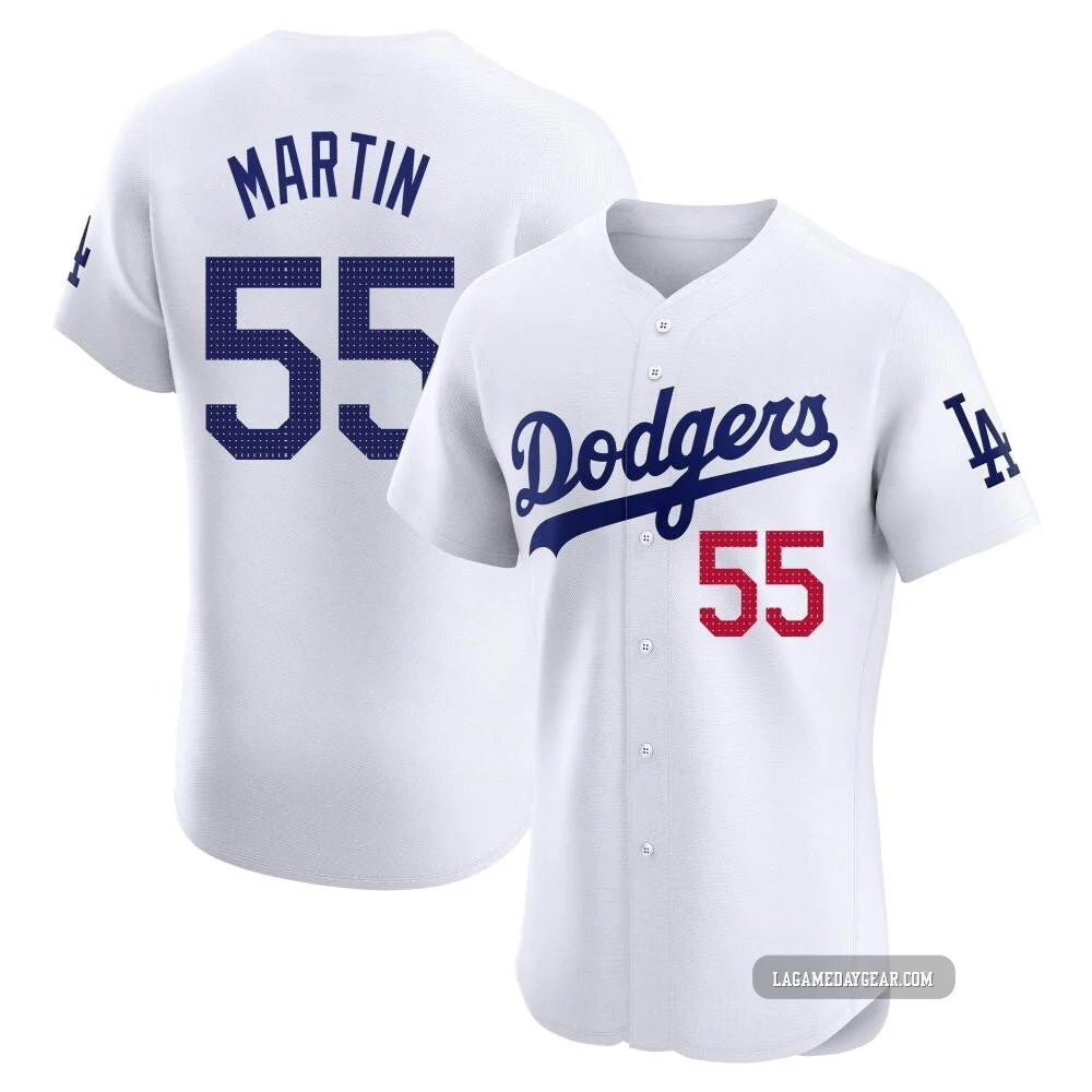 Russell Martin ＃55 Los Angeles Dodgers Elite Men's White Home Jersey