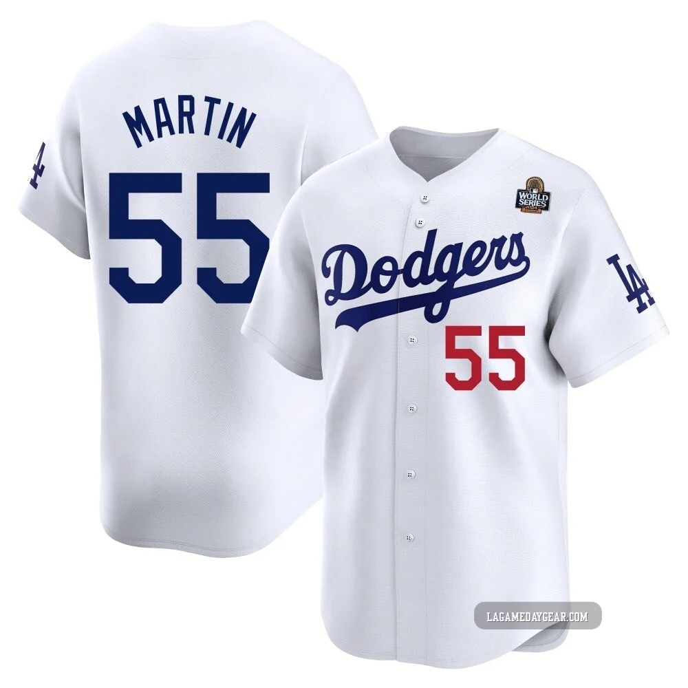 Russell Martin ＃55 Los Angeles Dodgers Limited Men's White Home 2024 World Series Jersey