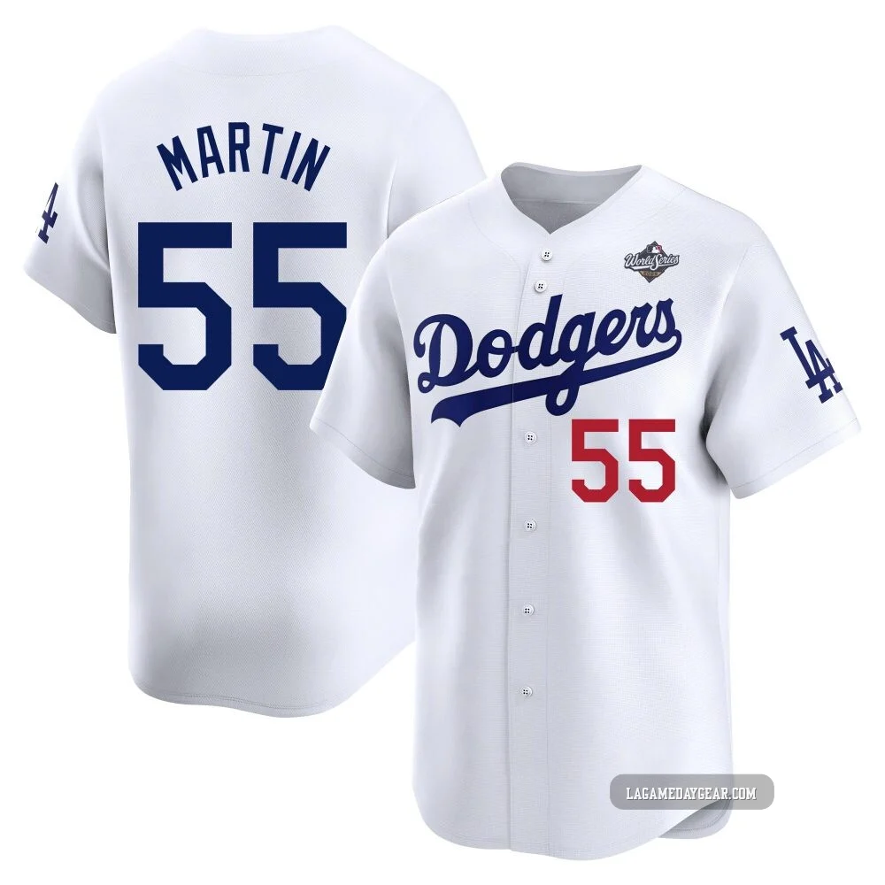 Russell Martin ＃55 Los Angeles Dodgers Limited Men's White Home 2025 World Series Jersey