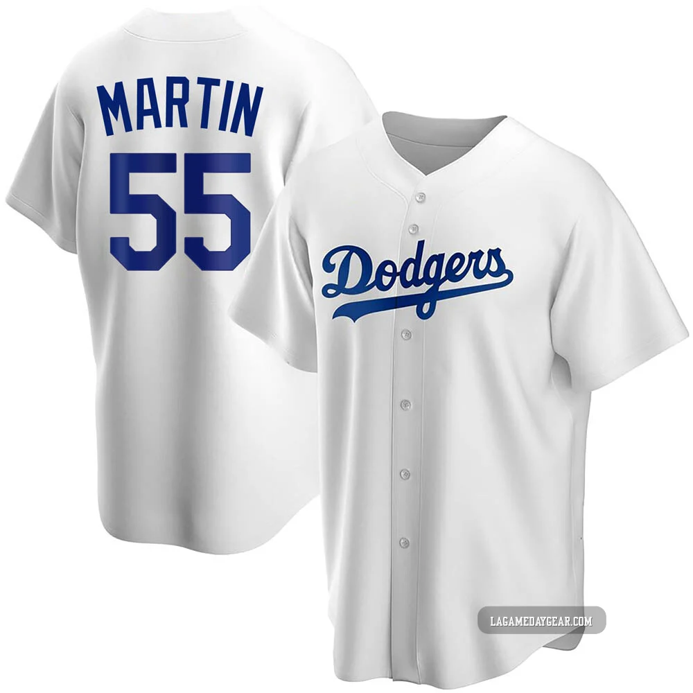 Russell Martin ＃55 Los Angeles Dodgers Replica Men's White Home Jersey