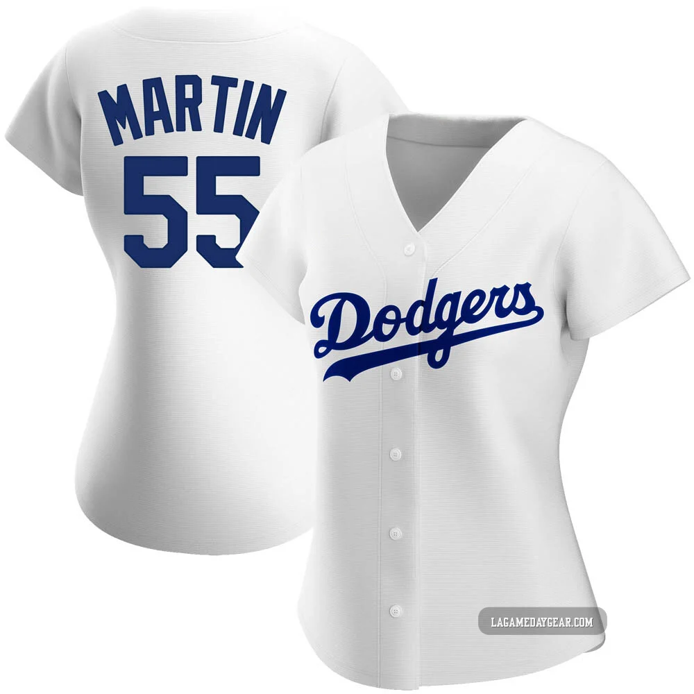Russell Martin ＃55 Los Angeles Dodgers Replica Women's White Home Jersey