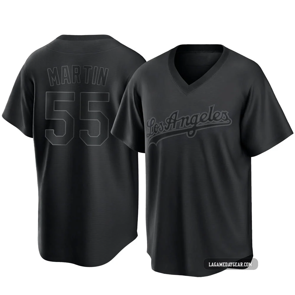 Russell Martin ＃55 Los Angeles Dodgers Replica Youth Black Pitch Fashion Jersey