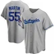 Russell Martin ＃55 Los Angeles Dodgers Replica Youth Gray Road 2024 World Series Champions Jersey