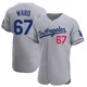 Ryan Ward ＃67 Los Angeles Dodgers Authentic Men's Gray Away Jersey