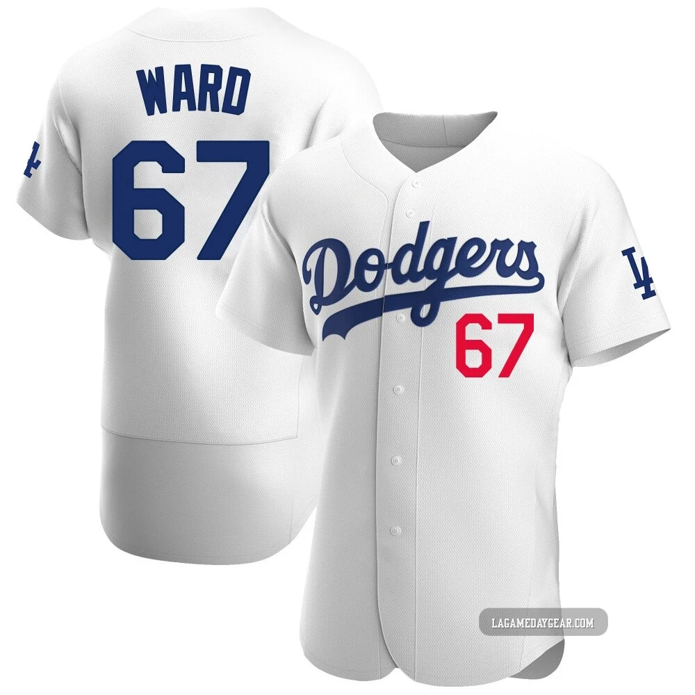 Ryan Ward ＃67 Los Angeles Dodgers Authentic Men's White Home Jersey