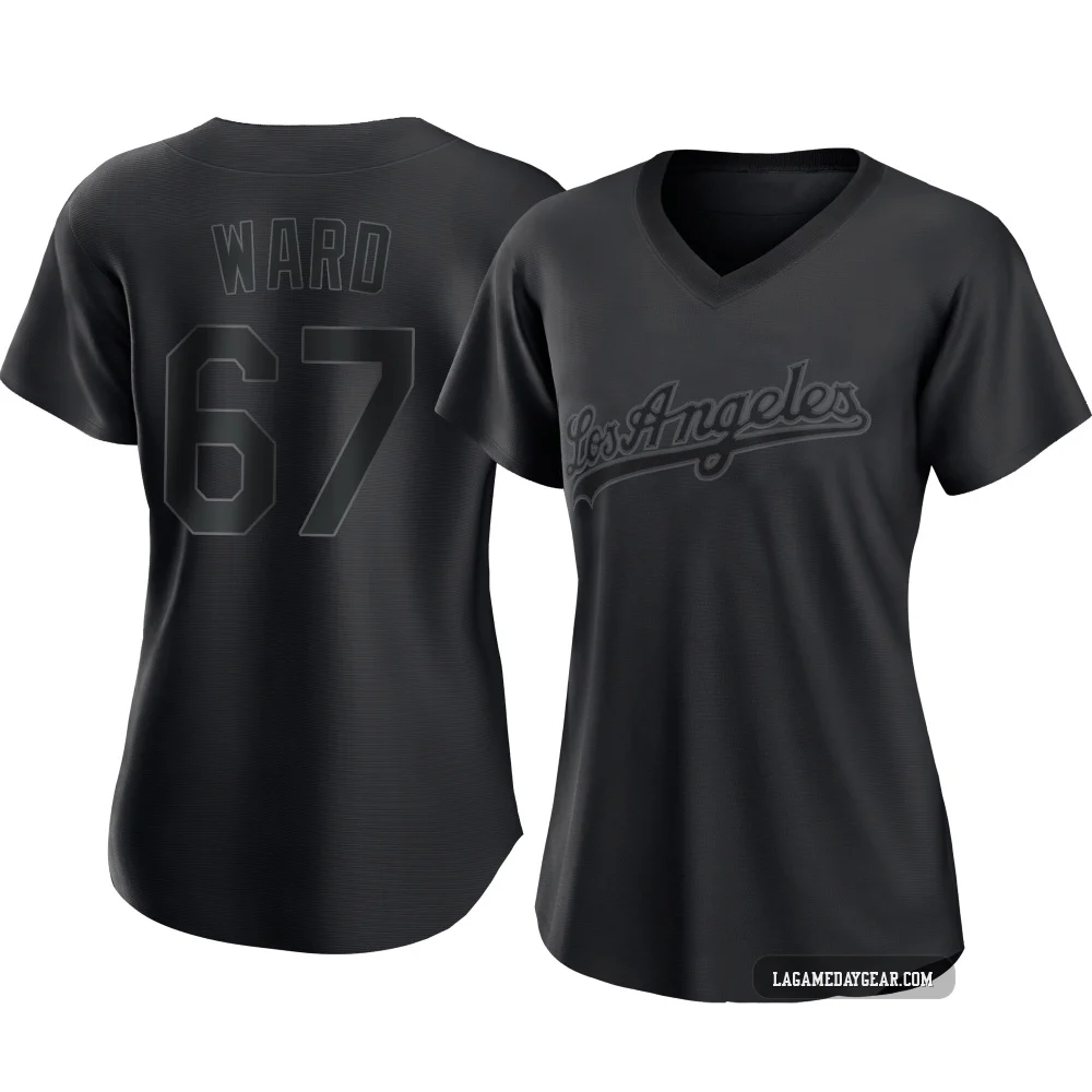 Ryan Ward ＃67 Los Angeles Dodgers Authentic Women's Black Pitch Fashion Jersey