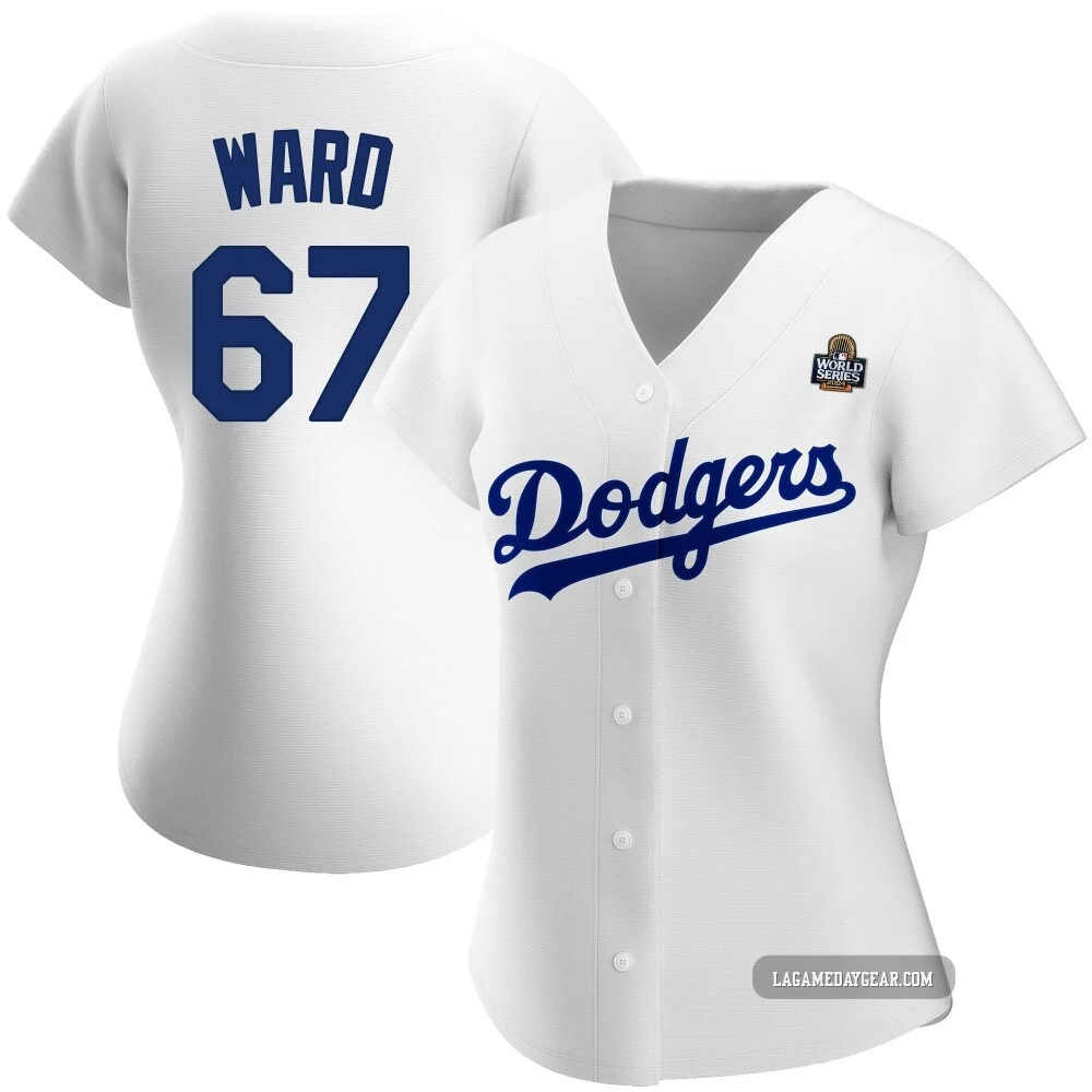 Ryan Ward ＃67 Los Angeles Dodgers Authentic Women's White Home 2024 World Series Jersey